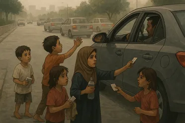في دمشق: أطفال يطرقون نوافذ السيارات طلباً للمساعدة