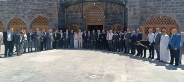 الوفد الاردني في زيارة الى الجامع العمري في درعا البلد