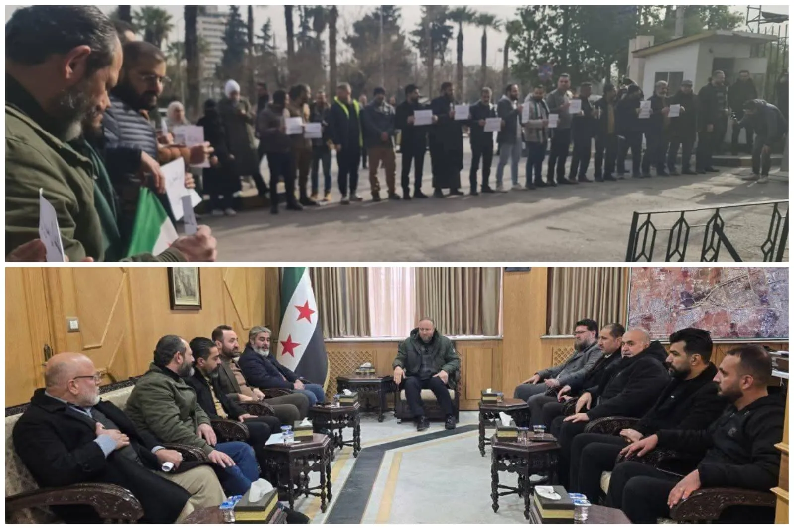 محافظة حلب تستقبل وفداً من الأهالي بعد وقفة احتجاجية