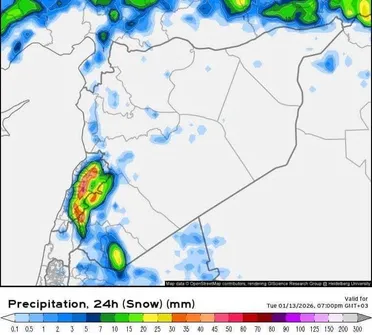 تحذير جوي: أمطار غزيرة وثلوج وصقيع بدءاً من الليلة