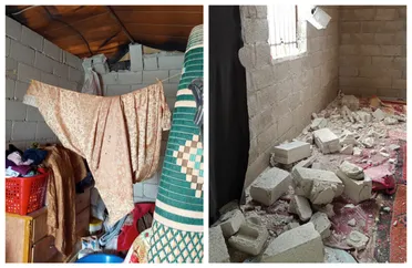 اللطامنة: عاصفة هوائية تتسبب بأضرار واسعة في مساكن العائلات العائدة