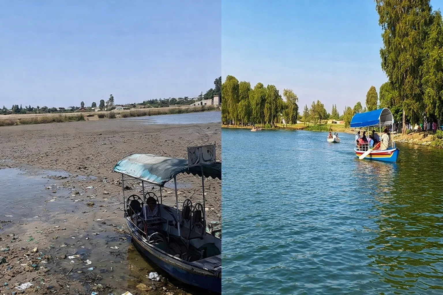 بحيرة المزيريب سابقا وحاليا