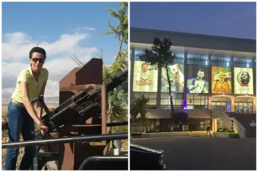 إلى جانب صورة الساروت.. جدل من ظهور "غادة شعاع" في صالة الفيحاء بدمشق