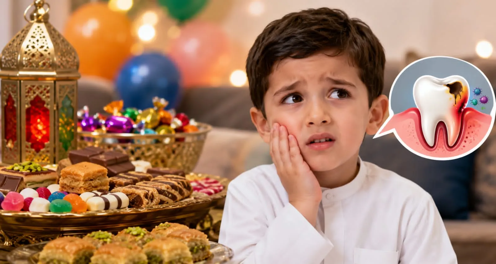 الإفراط في الحلويات خلال العيد وانعكاسه على صحة أسنان الأطفال