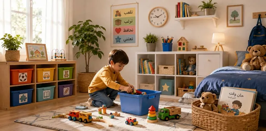 تعويد الطفل على ترتيب أغراضه… أساليب تربوية لبناء المسؤولية وتعزيز السلوك المنظم