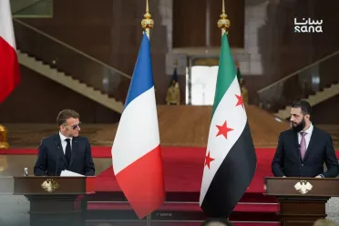 ماكرون في دمشق.. توافق سوري فرنسي على تبادل السفراء ودعم السيادة ورفض انتهاكات إسرائيل