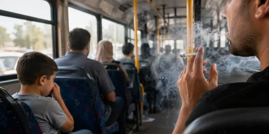 التدخين داخل وسائل النقل العامة.. مخالفة قانونية وضرر يعاني منه الركاب