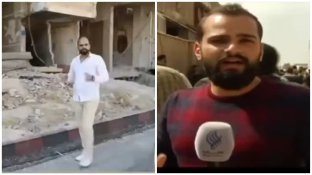 عودة إلى مسرح الجريمة... ظهور مستفز لمراسل حربي على أنقاض غوطة دمشق