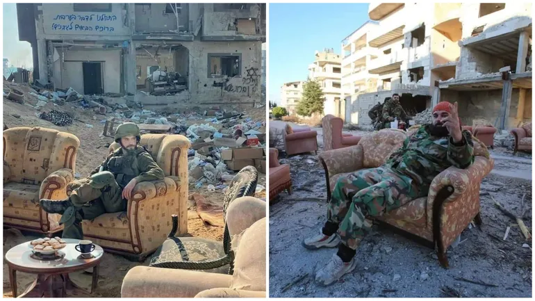 جلسة متشابهة بين جندي إسرائيلي وآخر أسدي على أريكة التشفي بالضحايا