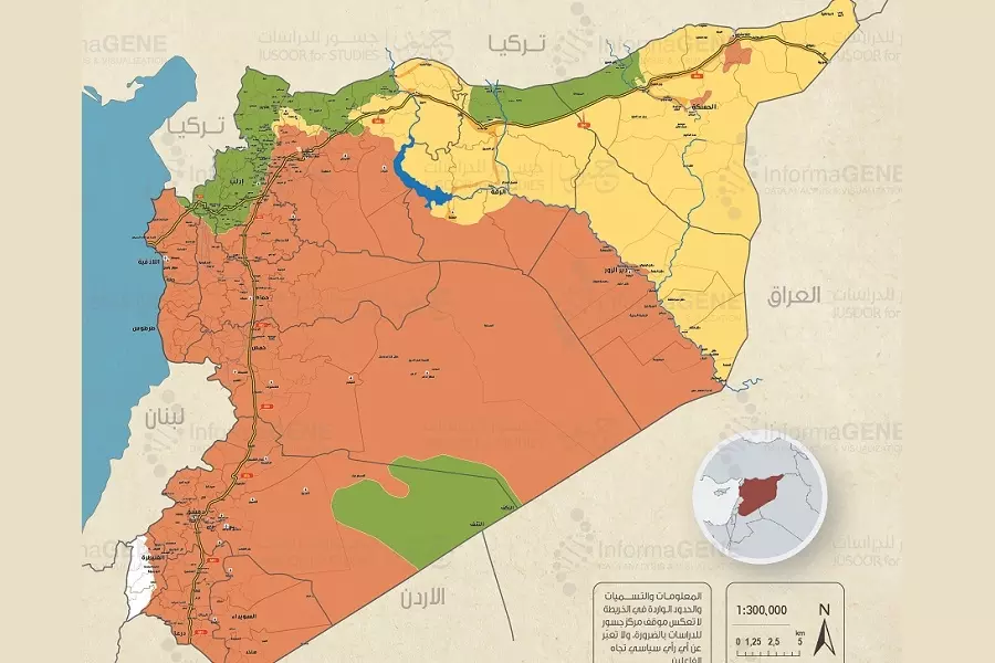 مركز دراسات: خريطة النفوذ العسكري بسوريا حافظت على وضعها منذ شباط 2020