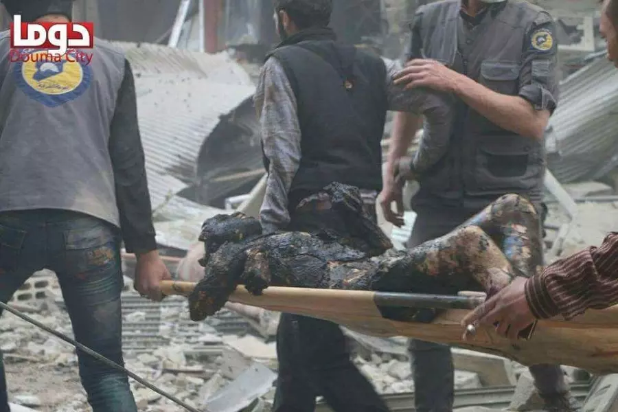 طائرات الأسد ترتكب مجزرة بحق مدنيي مدينة دوما المحاصرة