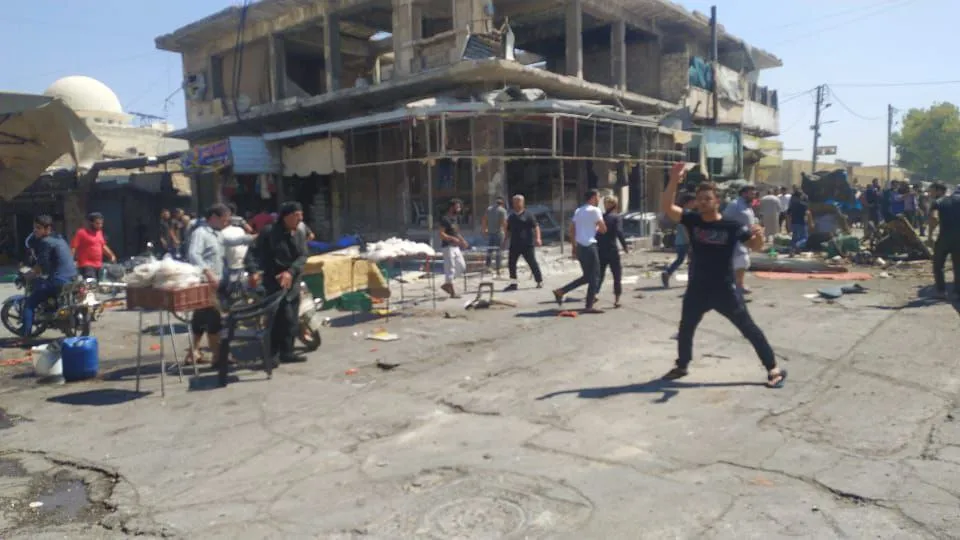 شهداء وجرحى مدنيون بقصف صاروخي طال سوقاً شعبياً في الباب بريف حلب